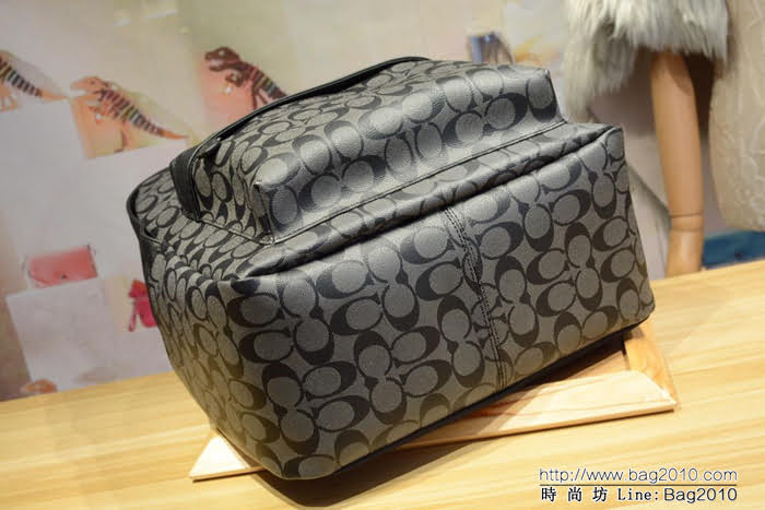 COACH蔻馳 專櫃原單 COACH 荔枝紋 男女款 時尚印花雙肩背包 F71973  Chz1076